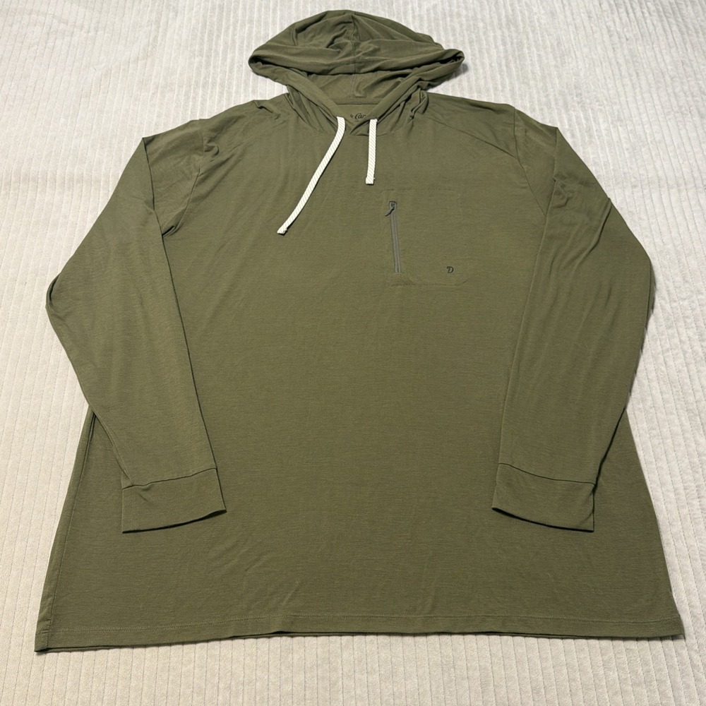 Duck Camp Hooded Long Sleeve Shirt Mens 2XL Olive Green Outdoor Tactical